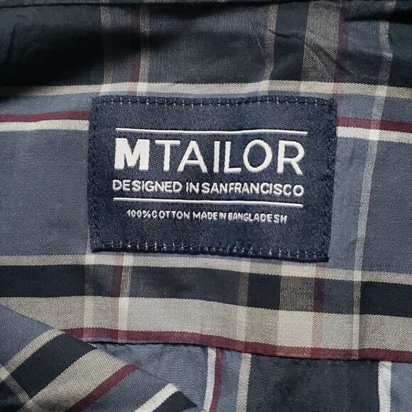 MTailor navy plaid button down shirt - Picture 2 of 2